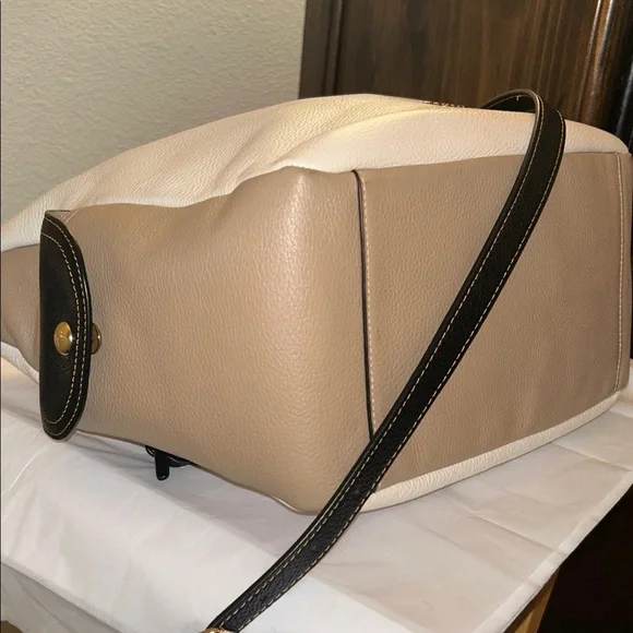 COACH Penny Shoulder Bag Chalk Multi Colorblock Refined Pebble Leather. - Picture 10 of 16